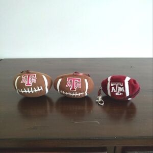 Texas A&M University Christmas Tree Ornaments And A Keychain Charm Mini Zip Bag